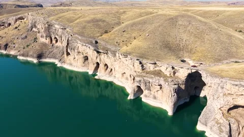 High Diagonal Aerial Flight Across Dramatic Canyon Landscape Stock Footage 340138064