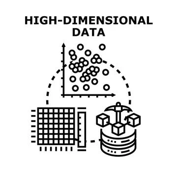 High dimensional data analyzing data mining concept Stock Illustration