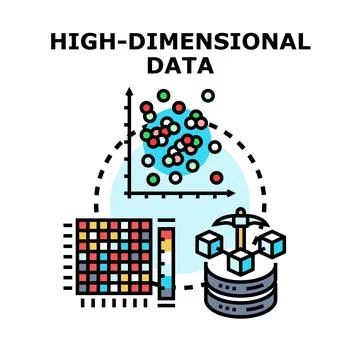 High dimensional data analyzing data mining concept Ilustración de archivo