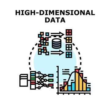 High dimensional data processing and analysis concept イラスト素材