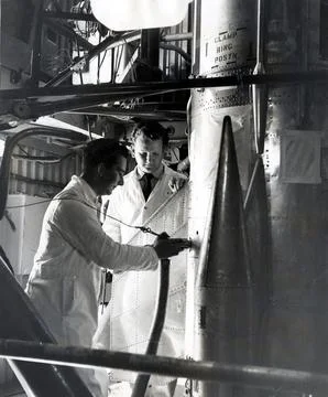 High Down Rocket Test Site On The Isle Of Wight. The Black Knight Rocket Was Put Stock Photos