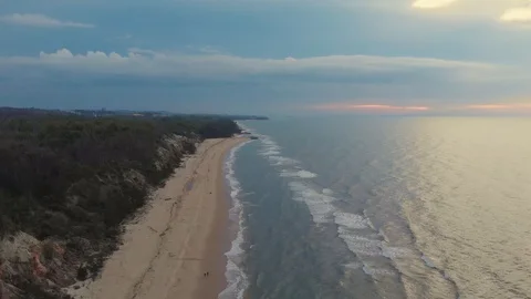 High drone shot of the beach Stock Footage 105839083