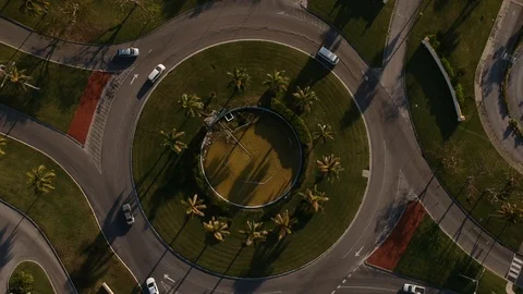 High Drone View of Casa Bahamas, East Mall Drive and Sunset, Freeport Stock Footage 89445775