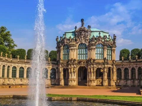 High dynamic range HDR Dresdner Zwinger rococo palace designed by Poeppelmann in Stock Photos