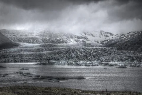 High dynamic range image of glacier on iceland Stock Photos