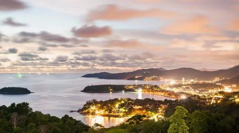 High dynamic range technique in twilight, Phuket Thailand Stock Photos
