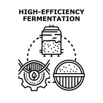 High efficiency fermentation process, biotechnology, bioengineering concept Illustrazione stock
