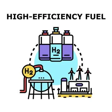 High efficiency fuel producing clean energy concept 库存插图