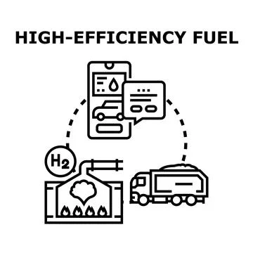 High efficiency fuel production and consumption concept Stock Illustration
