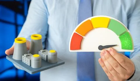 High efficiency of nuclear power plants. Cheap electricity generation with .. Stock Photos