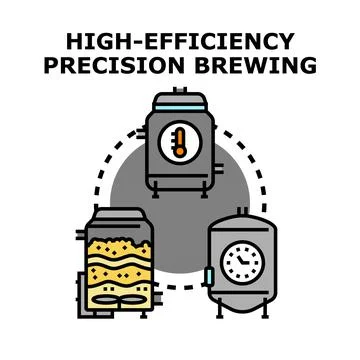 High efficiency precision brewing process concept Stock Illustration
