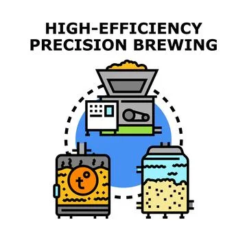 High efficiency precision brewing process equipment vector Stock Illustration