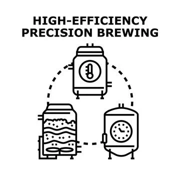 High efficiency precision brewing process concept Stock Illustration