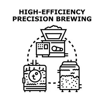 High efficiency precision brewing process equipment vector Stock Illustration