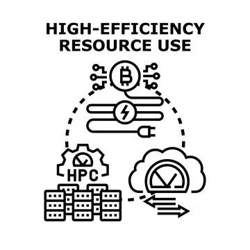 High efficiency resource use concept illustrating optimization Stock Illustration
