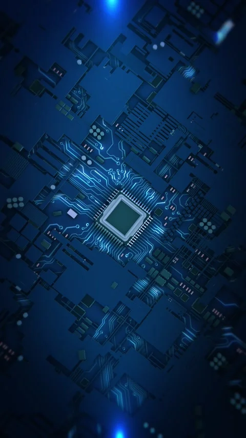 High electronic circuit board processing unit pathways. computing systems, hardw 스톡 동영상 341904422