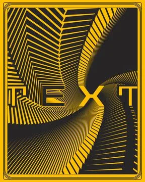 High End Abstract Art Deco Poster Yellow Black Geometric Wall Decor Style Illustrazione stock