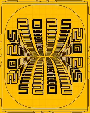 High End Abstract Art Deco Poster Yellow Black Stock Illustration