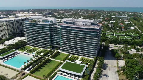 High end condos on Key Biscayne Stock Footage 239886144