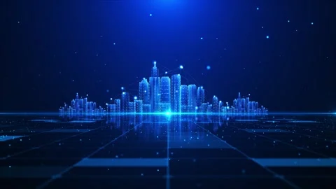 High-end elegant blue award ceremony stage background material Video stock 333609419