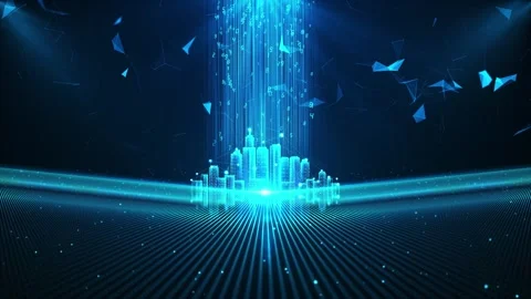 High-end elegant blue award ceremony stage background material Stock Footage 333609430