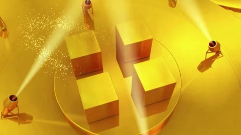 High-end elegant gold award ceremony stage background material Video stock 334029706