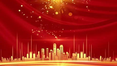 High-end elegant red and gold award ceremony stage background material Video stock 334029485
