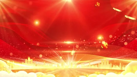 High-end elegant red and gold award ceremony stage background material Stock Footage 334029524