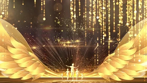 High-end elegant red and gold award ceremony stage background material Stock Footage 334029542
