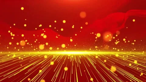 High-end elegant red and gold award ceremony stage background material Video stock 334029547