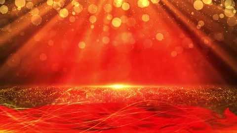 High-end elegant red and gold award ceremony stage background material Stock Footage 334029550
