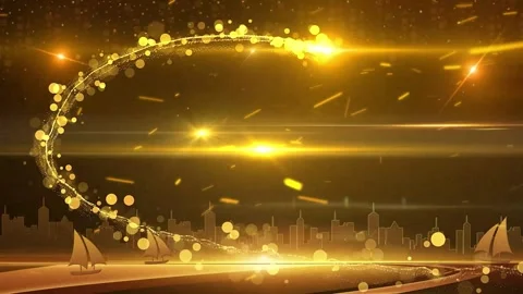 High-end elegant red and gold award ceremony stage background material Stock Footage 334029600