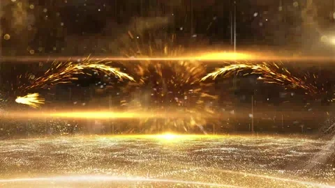 High-end elegant red and gold award ceremony stage background material Video stock 334029629