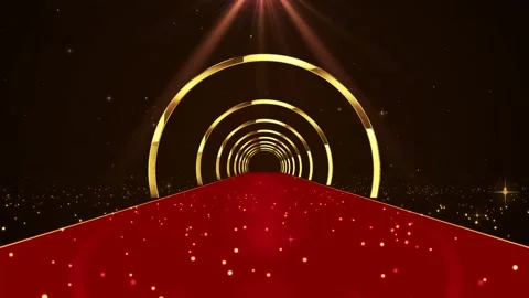 High-end elegant red and gold award ceremony stage background material Stock Footage 334029658