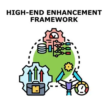 High end enhancement framework concept for business development Stock Illustration