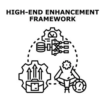 High end enhancement framework concept for business development Stock Illustration