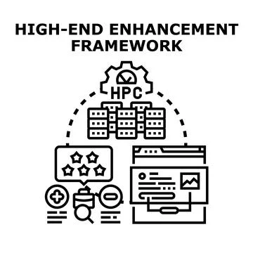 High end enhancement framework hpc algorithm process Stock Illustration