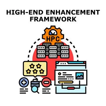 High end enhancement framework hpc algorithm process Stock Illustration