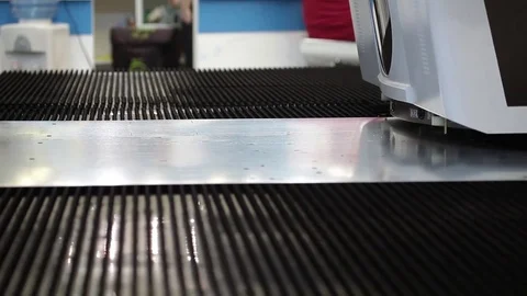 High-end machine for automatic punching metal sheet Stock Footage 80898175