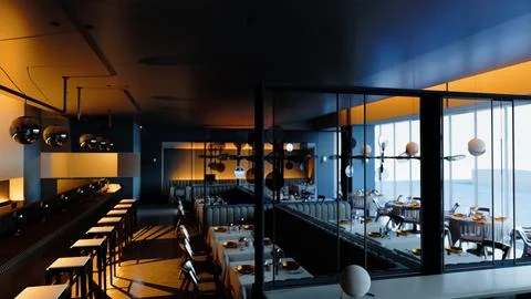 High-end restaurant that appears to be deserted イラスト素材