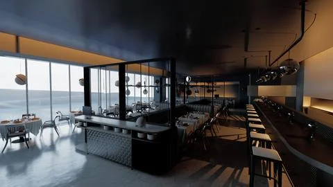 High-end restaurant that appears to be deserted イラスト素材