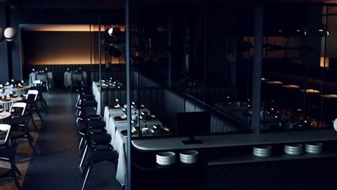 High-end restaurant that appears to be deserted イラスト素材
