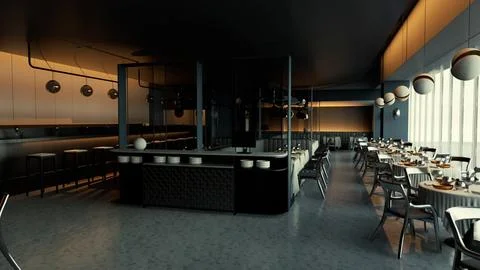 High-end restaurant that appears to be deserted イラスト素材