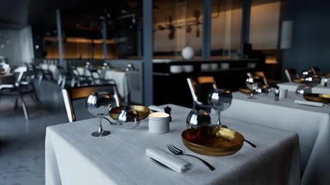 High-end restaurant devoid of customers イラスト素材