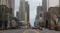 High End Shopping Magnificent Mile Car Passing Traffic Busy City People Walking HD Footage