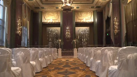 High End Wedding Ceremony Hall 120fps Slow Motion Stock Footage 120422560