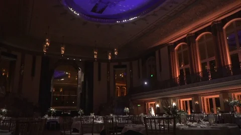 High End Wedding Reception Hall 120fps Slow Motion Stock Footage 120422582