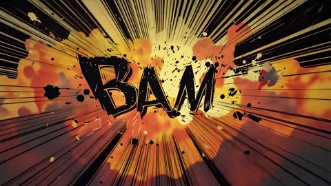 High-Energy Comic Book Action Scene - Bold Inked Visuals 4K Animation Loop Stock Footage 306078679