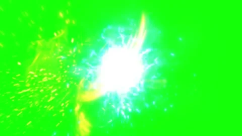 High-energy green screen explosion effect with bright light burst for video Stock Footage 345775194