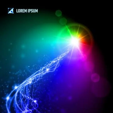 High energy light emanates from a distant star Stock Illustration